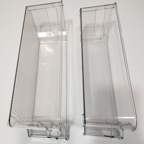 Set of 2 Clear Refrigerator, Pantry Food, Snack Storage Organizers; Approx. 12x6 - Picture 2 of 5